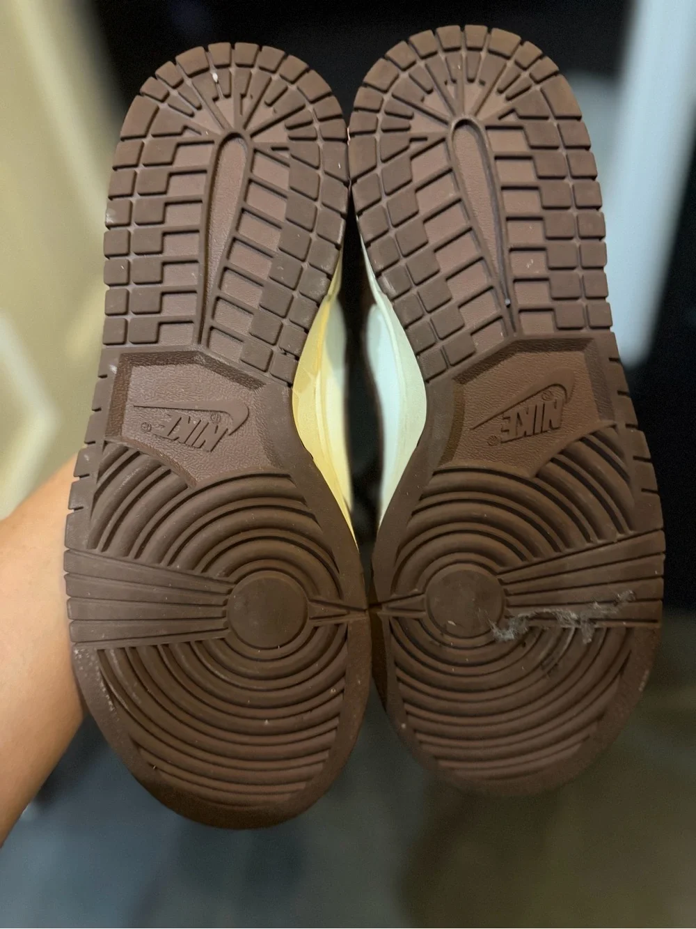 Nike Brown and White Low-Top Sneakers
